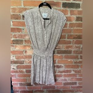 Rails cheetah print dress, flounced ruffle hem. Elastic ribbed waist.